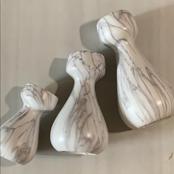 3-Piece Marble Candle Holder Set - Picture 2 of 4